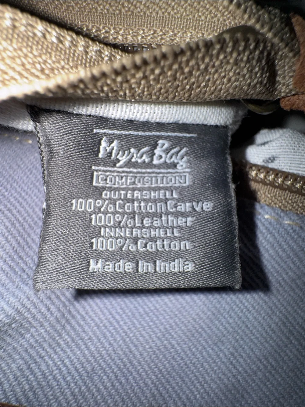 Myra Bag Blue Geometric Cowhide Leather Canvas Large Tote Shoulder Bag Western